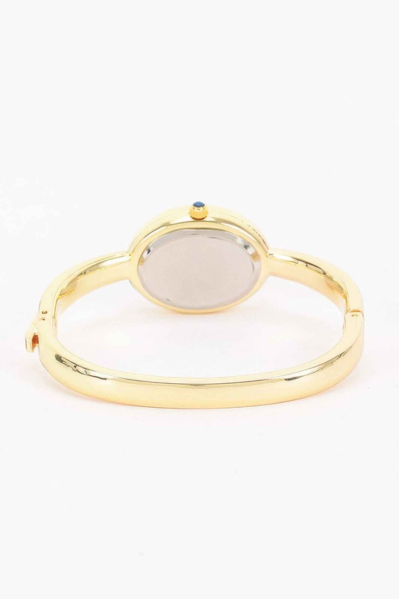Oval Crystal-encrusted Cuff Watch