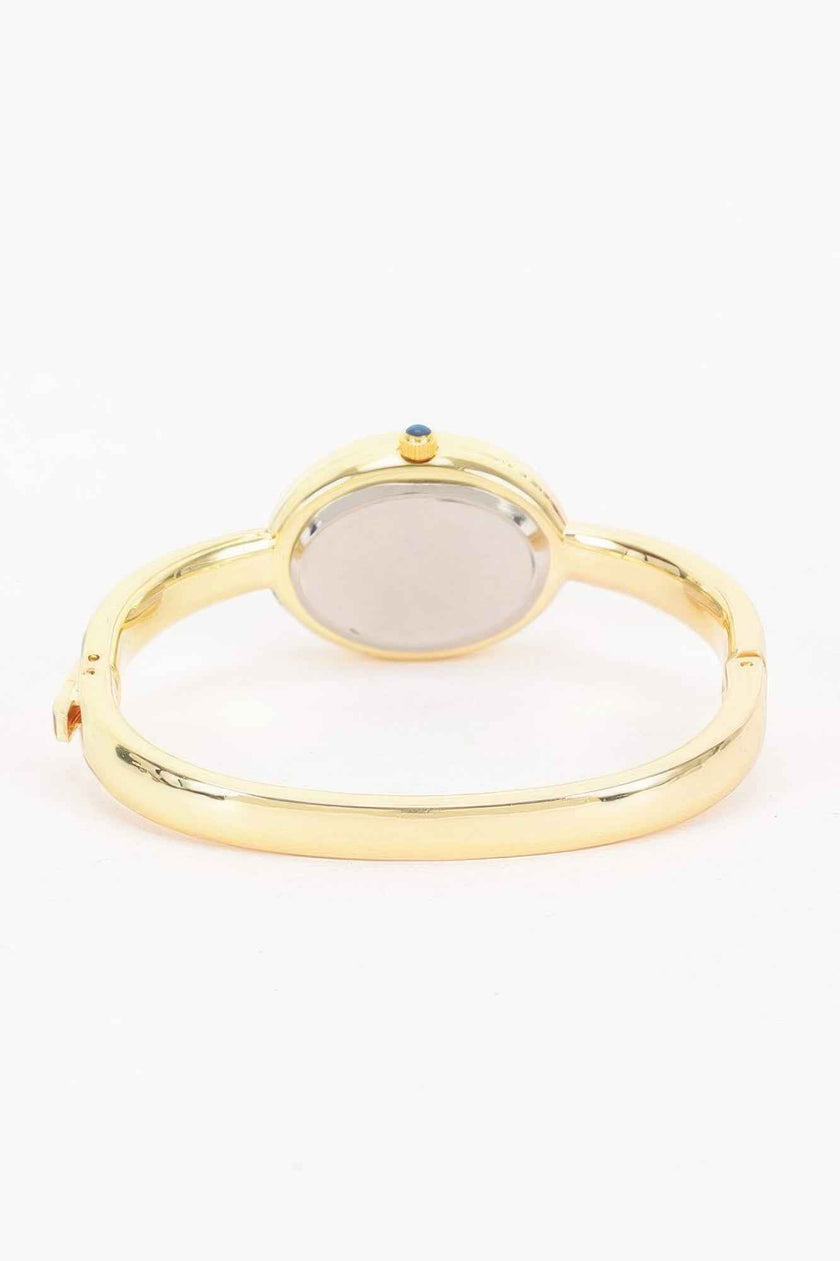 Oval Crystal-encrusted Cuff Watch