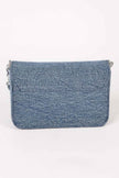 Denim Chain Flap Shoulder Bag