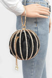 Rhinestone Round Cage Party Bag