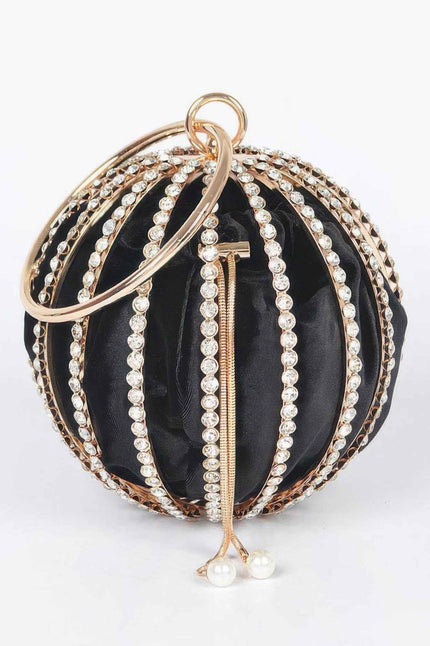 Rhinestone Round Cage Party Bag