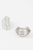 Thin Ribbed Hoop Earrings