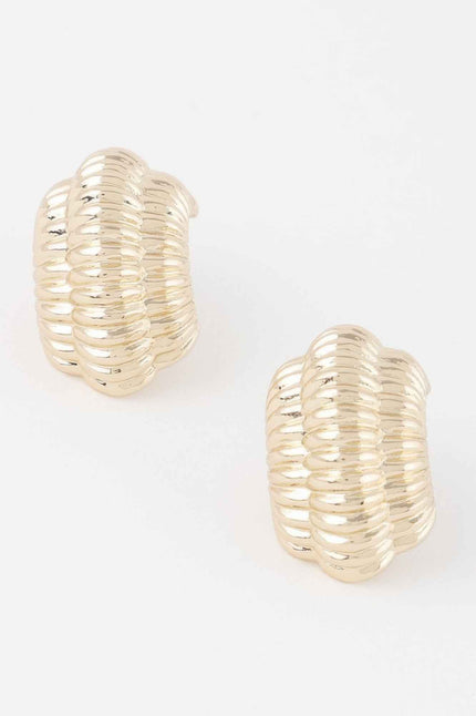 Thin Ribbed Hoop Earrings