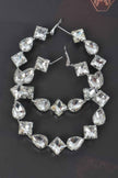 Multi Rhinestone Hoop Earrings