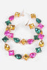 Multi Rhinestone Hoop Earrings