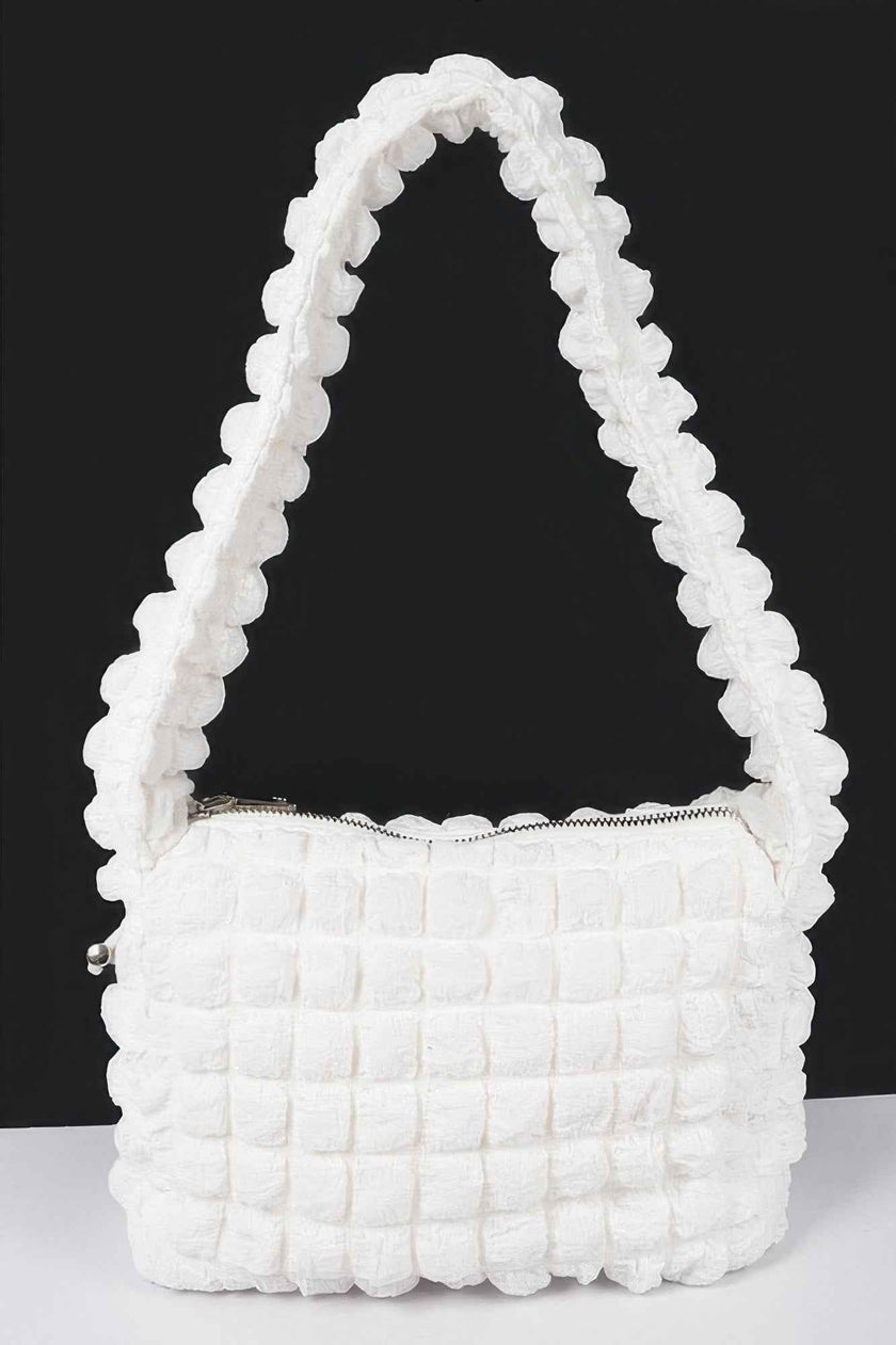 Embossed Cotton Shoulder Bag