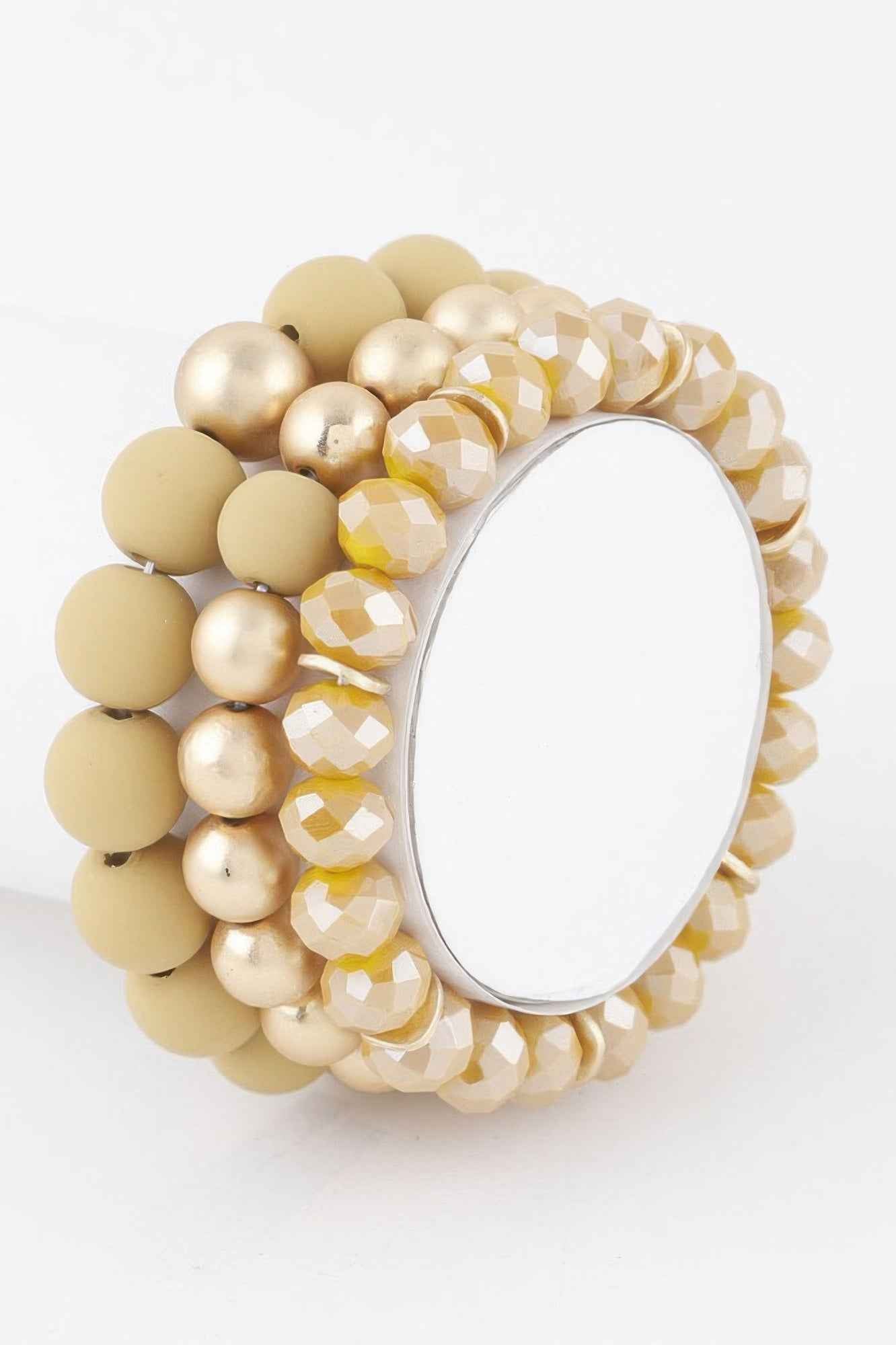 Two Toned Crystal Bead Bracelet