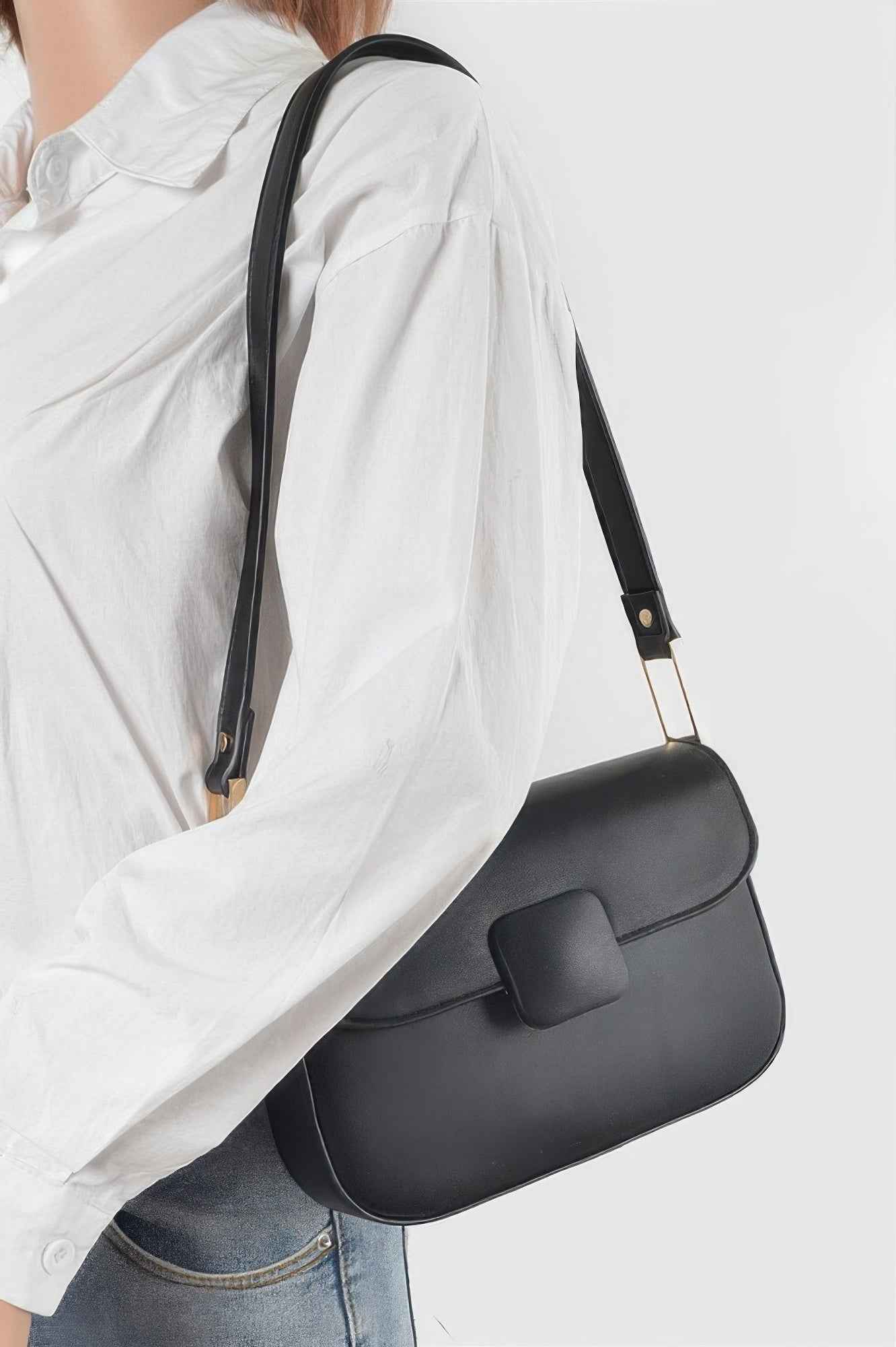 Faux Leather Shoulder Bag