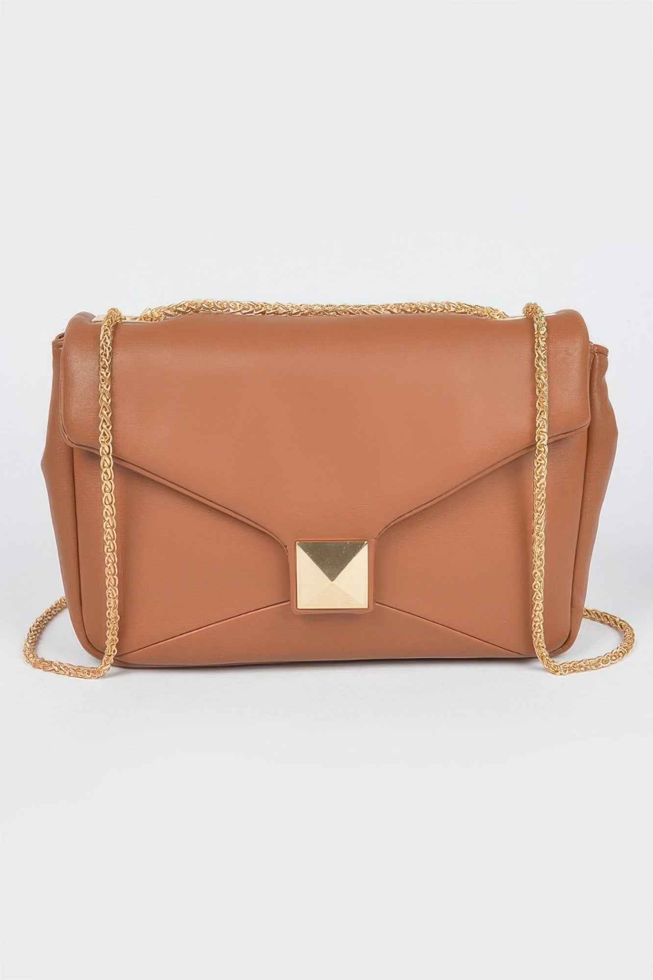 Faux Leather Flap Crossbody Bag