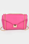 Faux Leather Flap Crossbody Bag