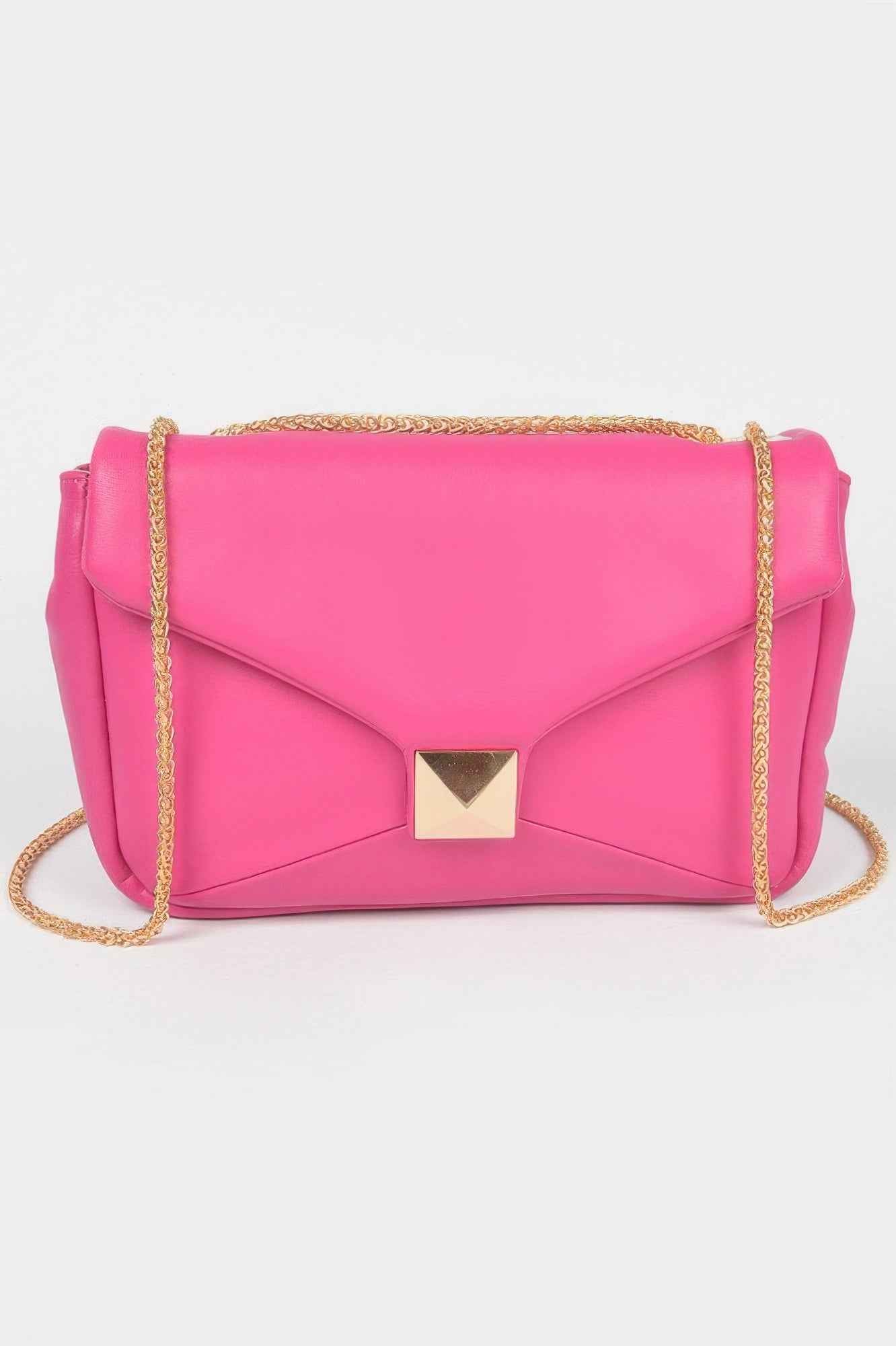 Faux Leather Flap Crossbody Bag