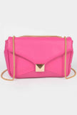 Faux Leather Flap Crossbody Bag
