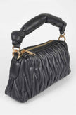 Quilted Faux Leather Top Handle Bag