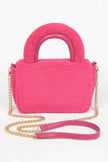 Faux Fur Top Handle Clutch Bag