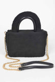 Faux Fur Top Handle Clutch Bag