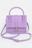 Faux Leather Top Handle Bag