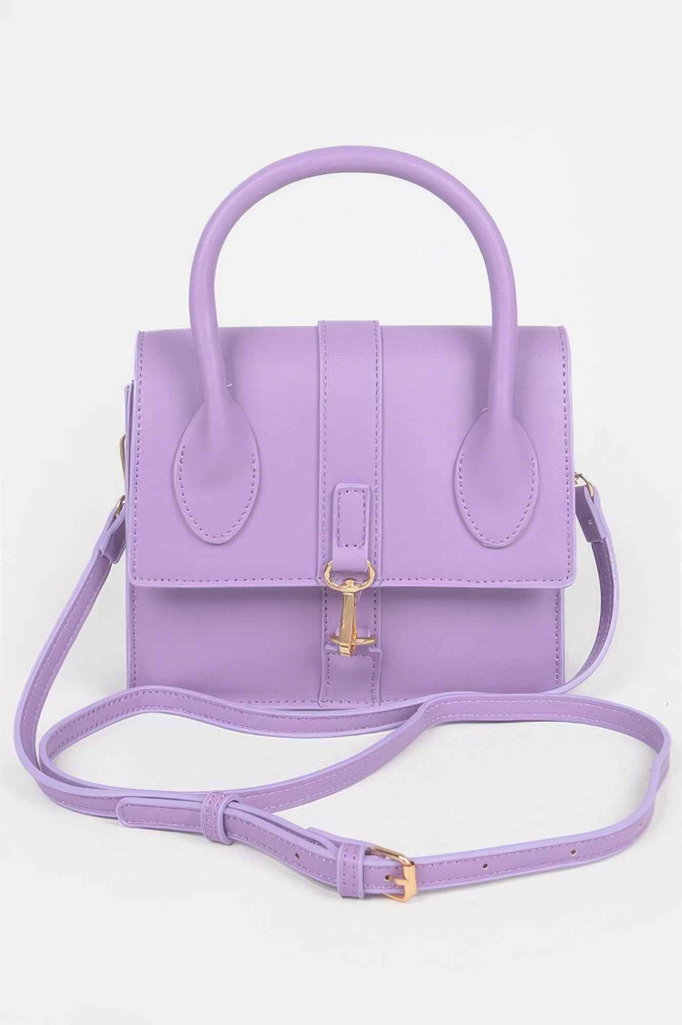 Faux Leather Top Handle Bag