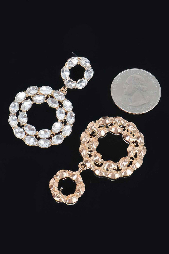 Rhinestone Round Daggle Earring