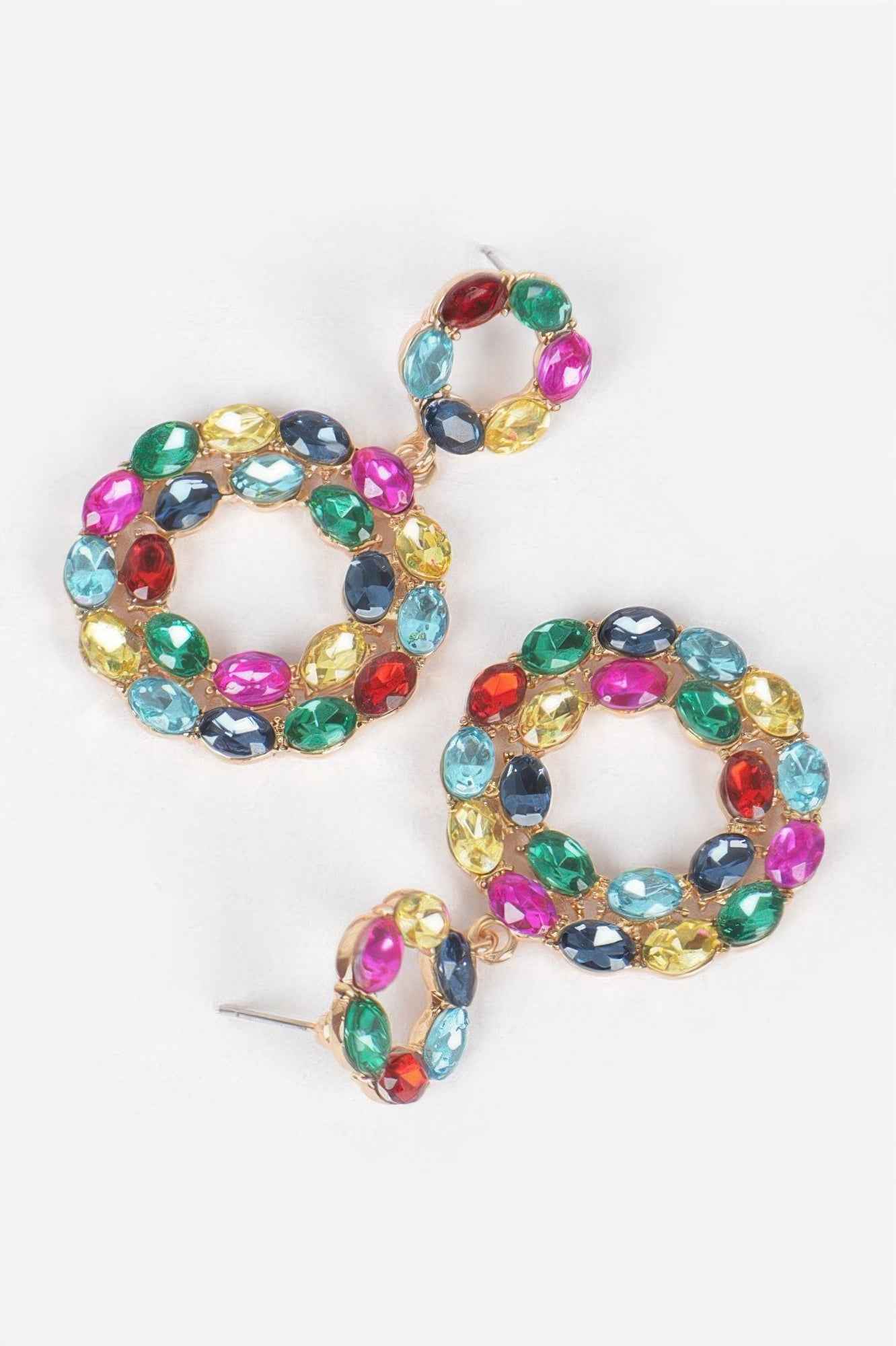 Rhinestone Round Daggle Earring