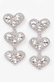 Three Heart Gem Earrings