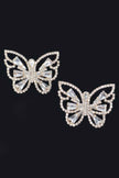 Butterfly Clear Rhinestone Gem Earrings