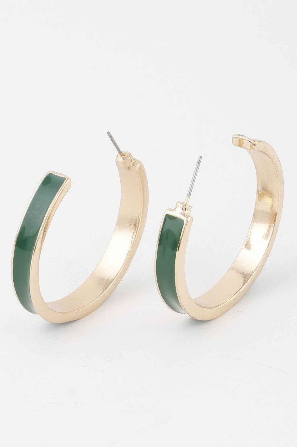 Solid Lined Hoop Earrings