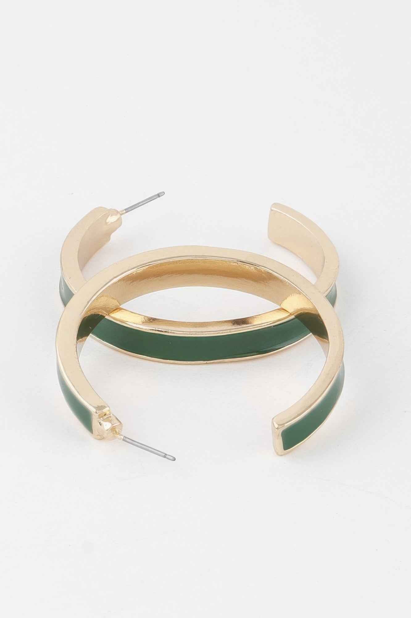 Solid Lined Hoop Earrings