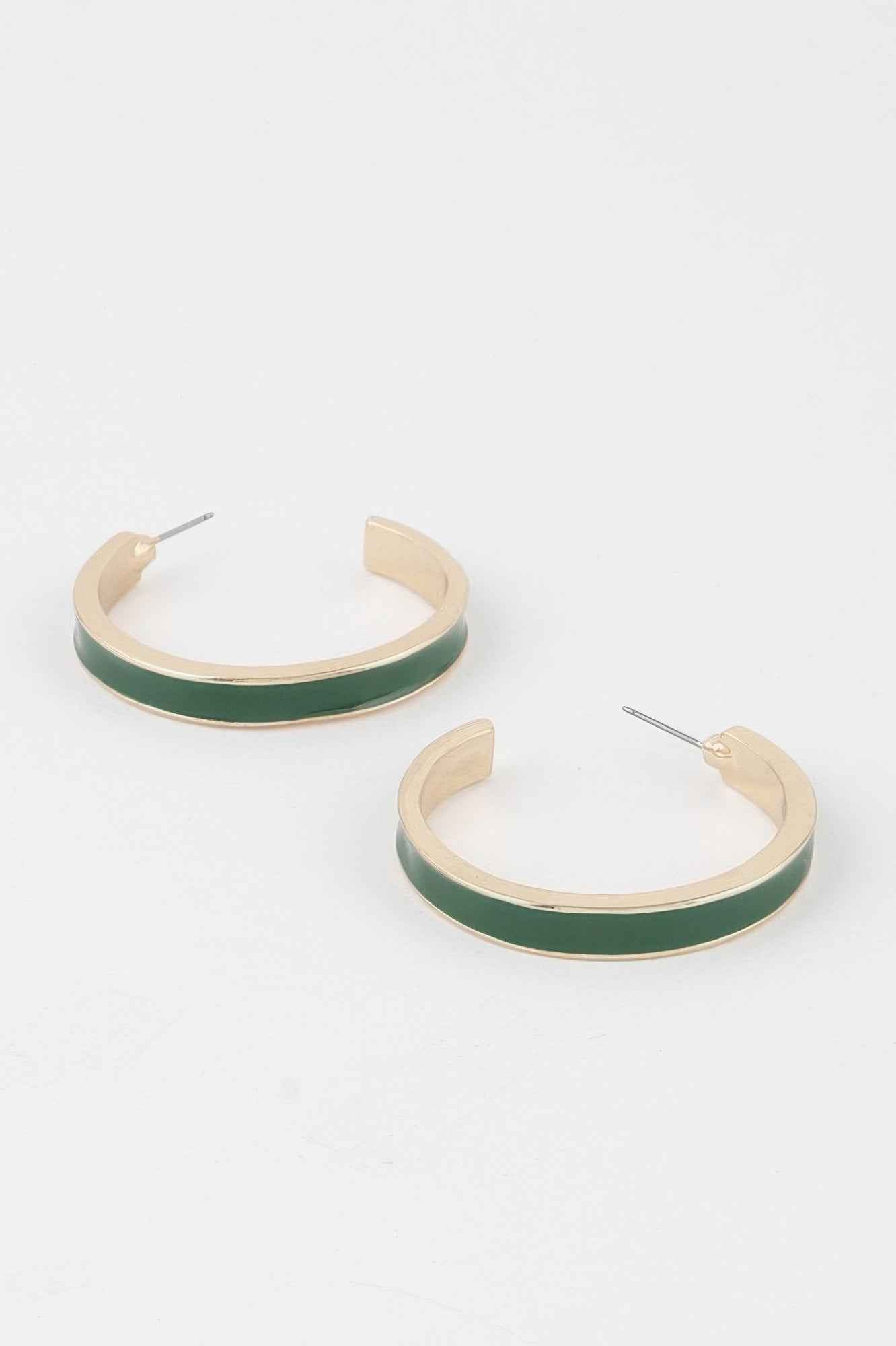 Solid Lined Hoop Earrings