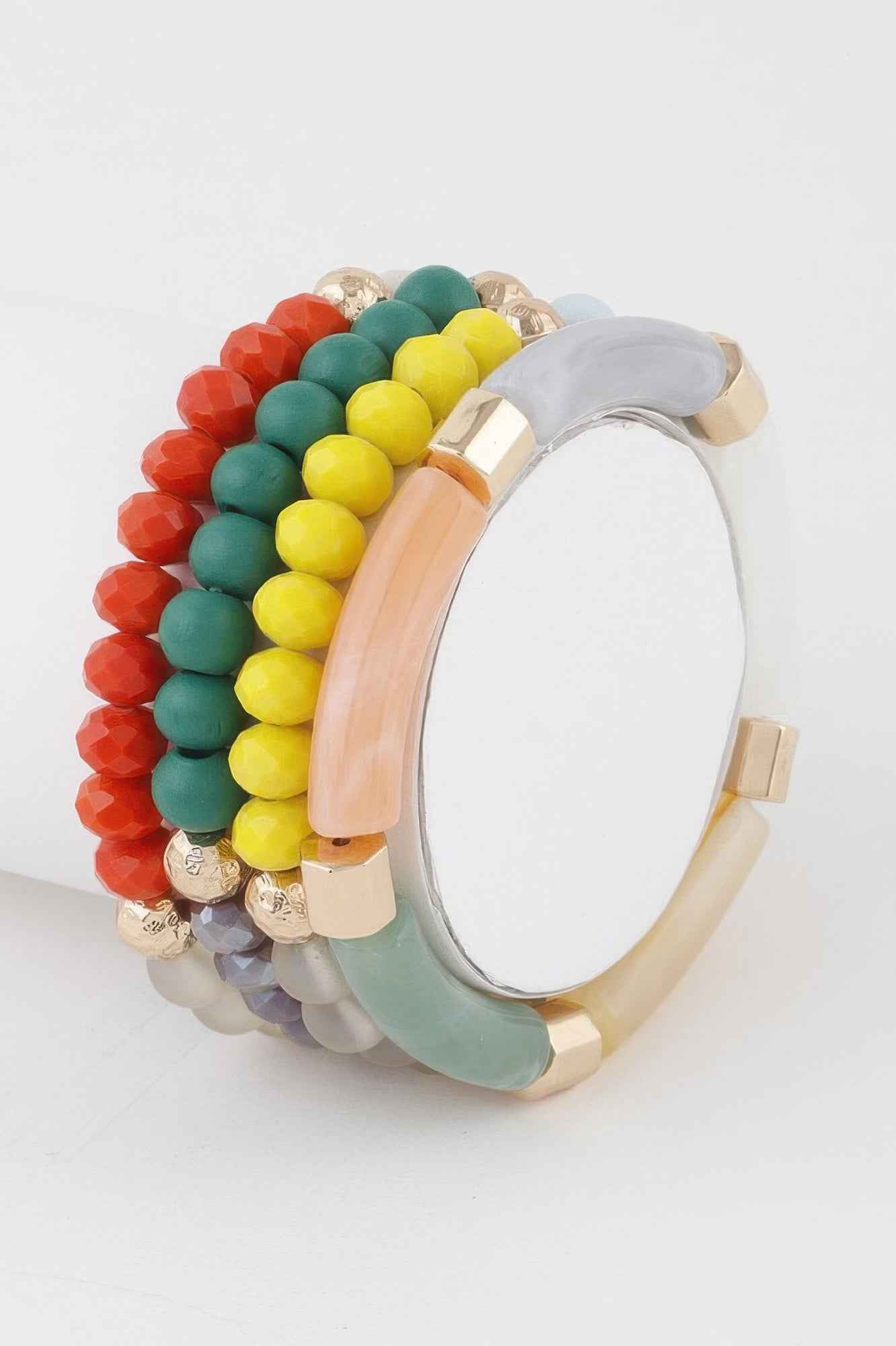 Multi Beaded Tube Bracelet