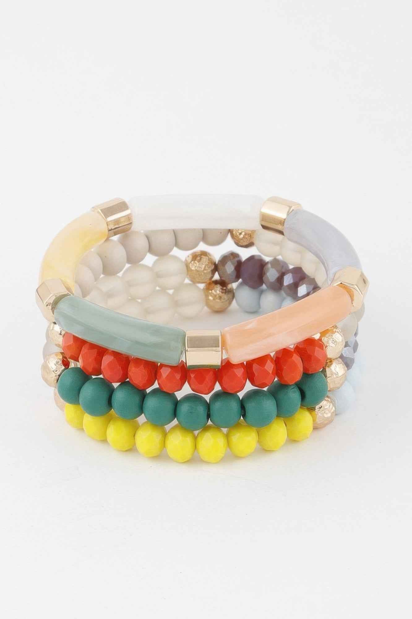 Multi Beaded Tube Bracelet
