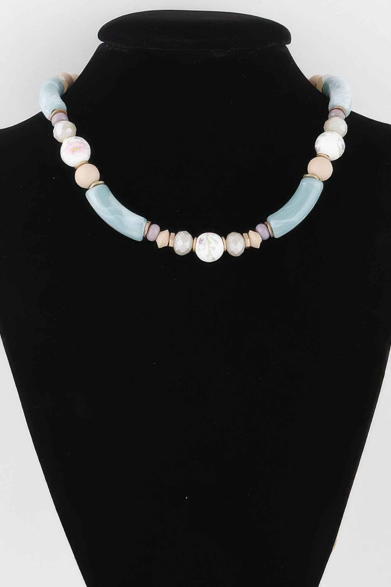 Flower Marble Bead Necklace