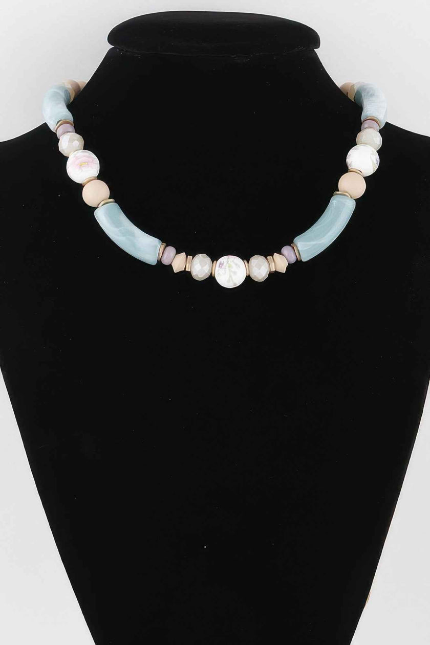 Flower Marble Bead Necklace