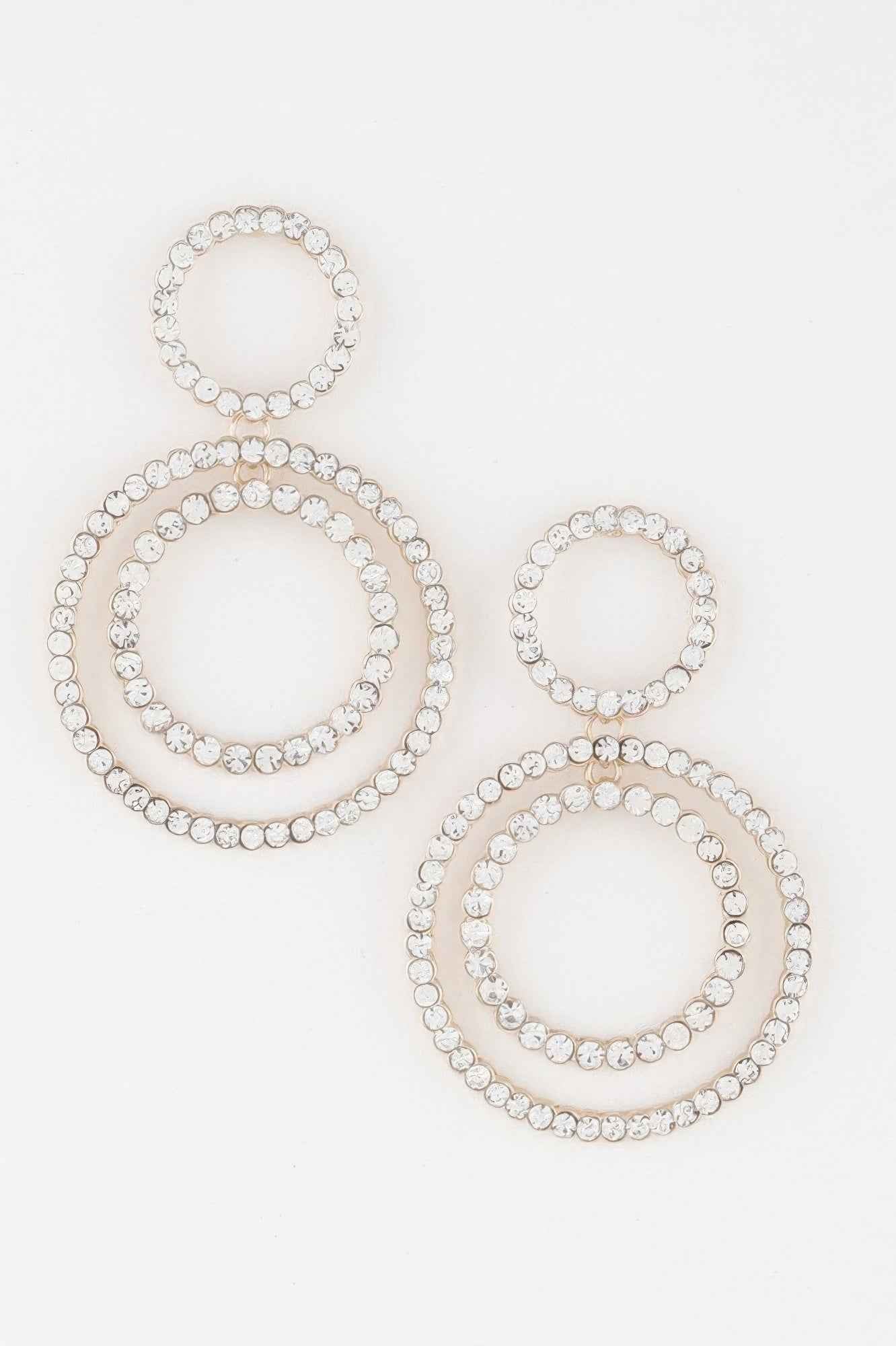 Double Jeweled Circle Earrings