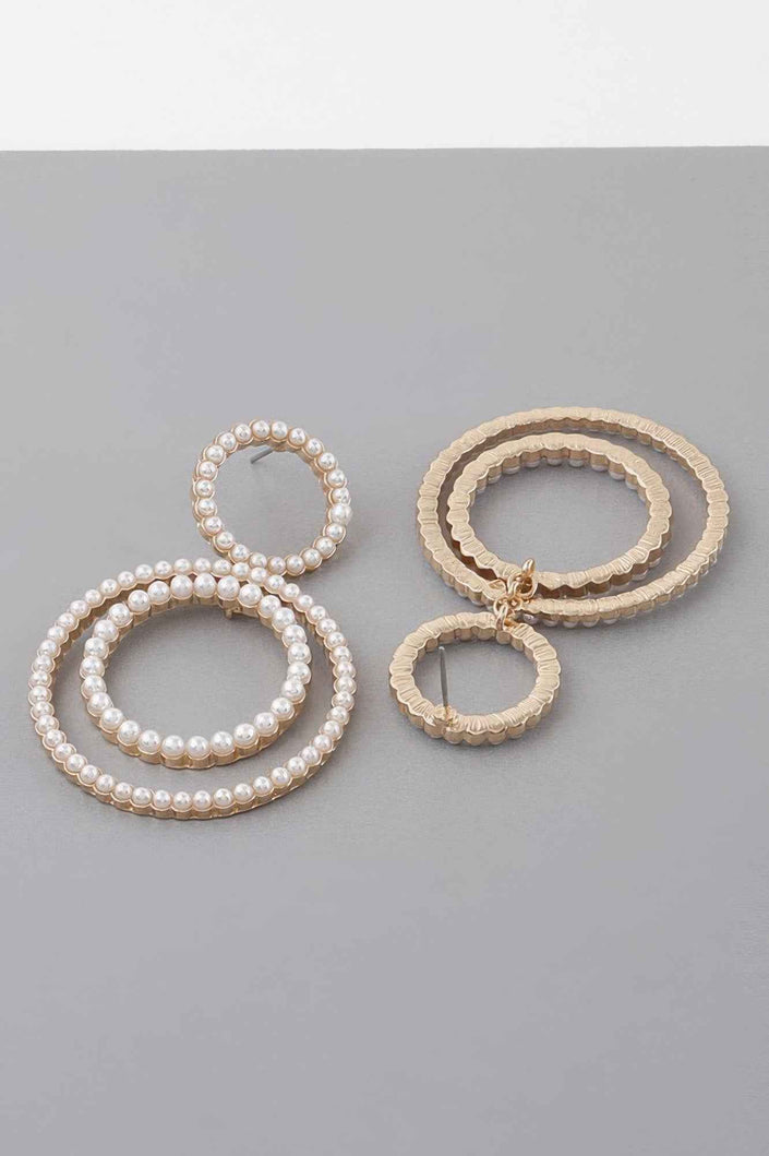 Double Jeweled Circle Earrings