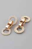 Crystal Cuff Chain Drop Earrings