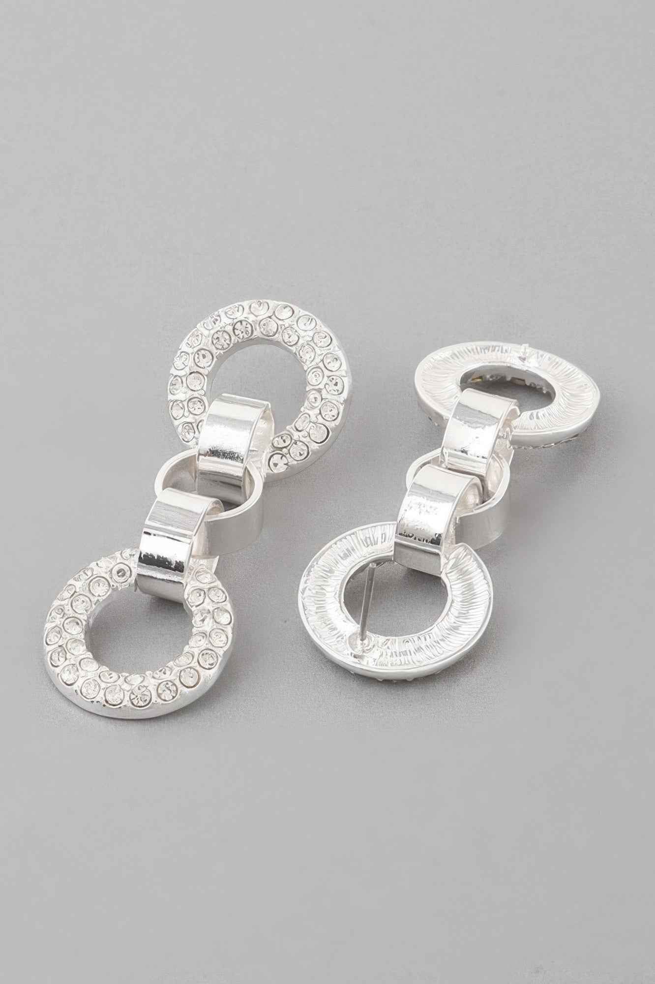 Crystal Cuff Chain Drop Earrings