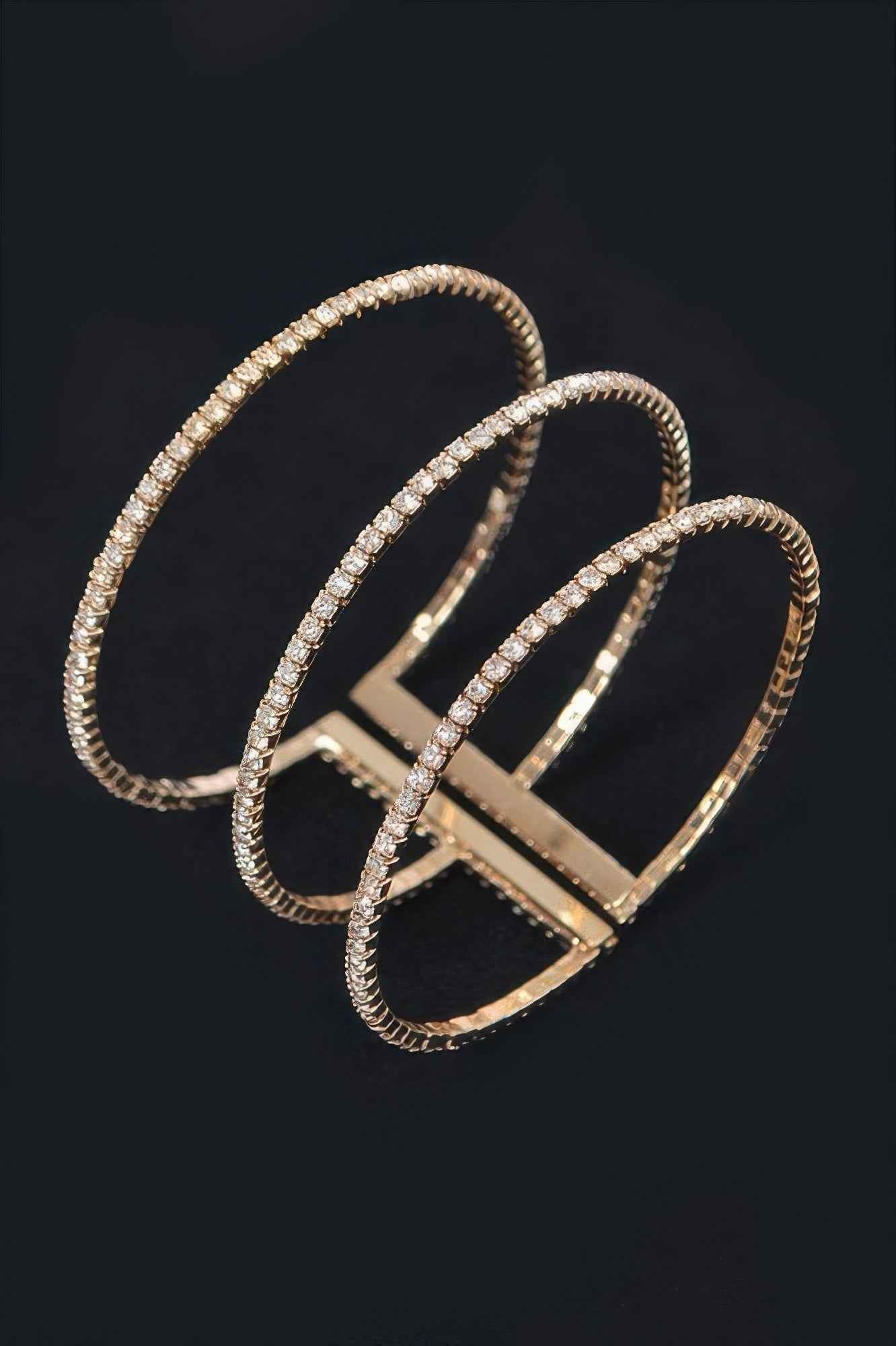 Start A Trend Sparkly Rhinestone Open Bracelet