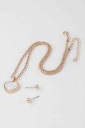 Glittered Heart Chain Necklace