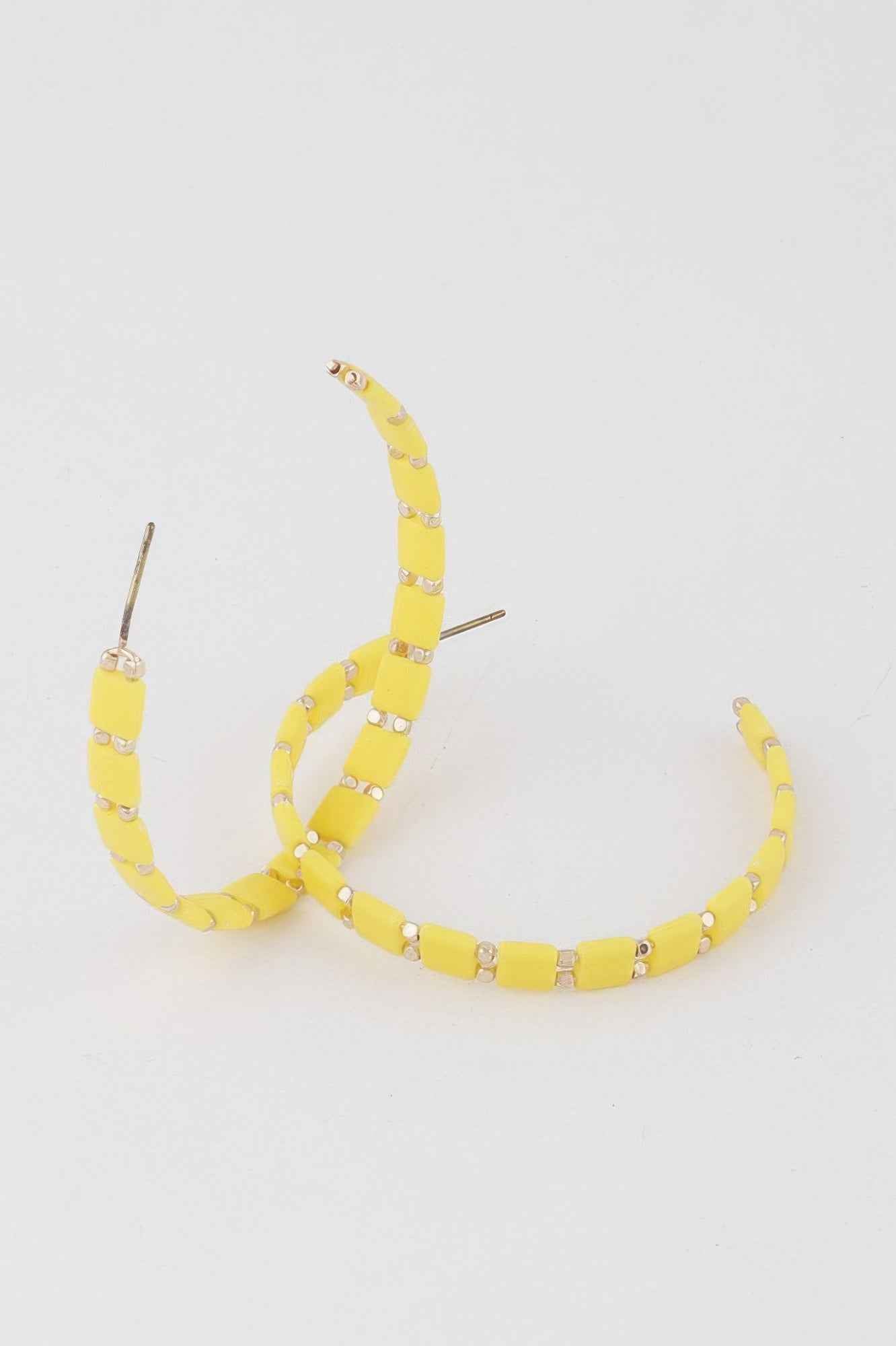 Square Beaded Hoop Earrings