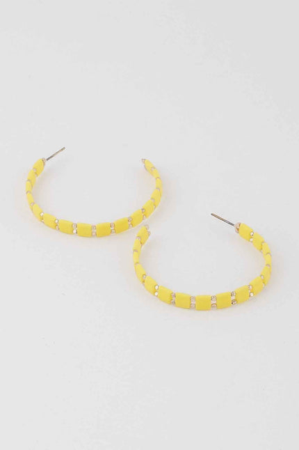 Square Beaded Hoop Earrings