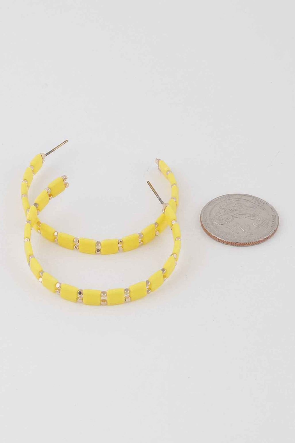 Square Beaded Hoop Earrings