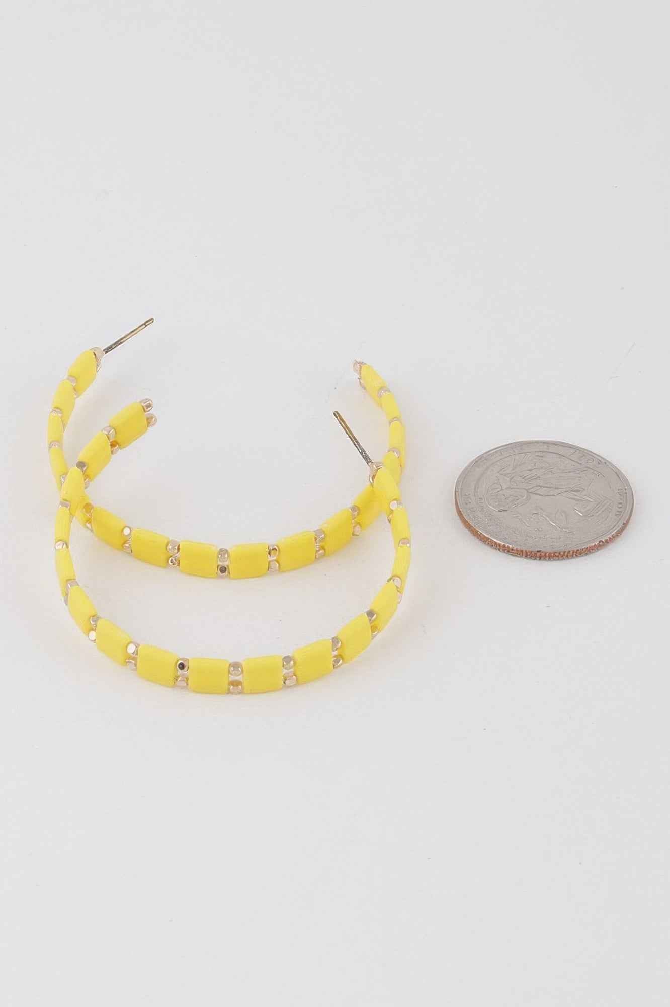Square Beaded Hoop Earrings