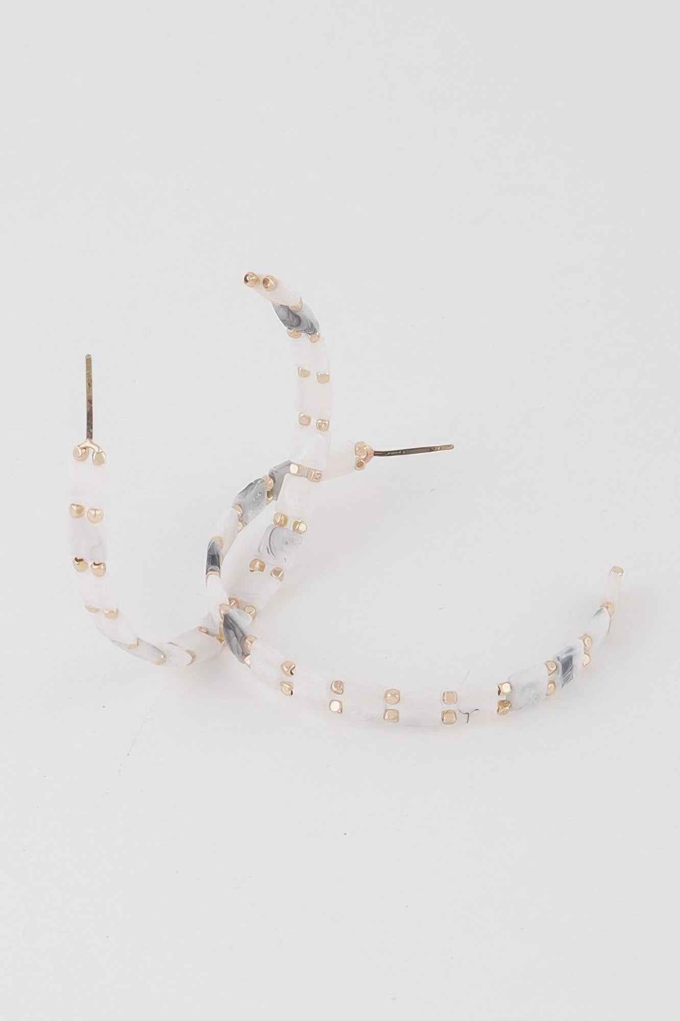 Square Beaded Hoop Earrings