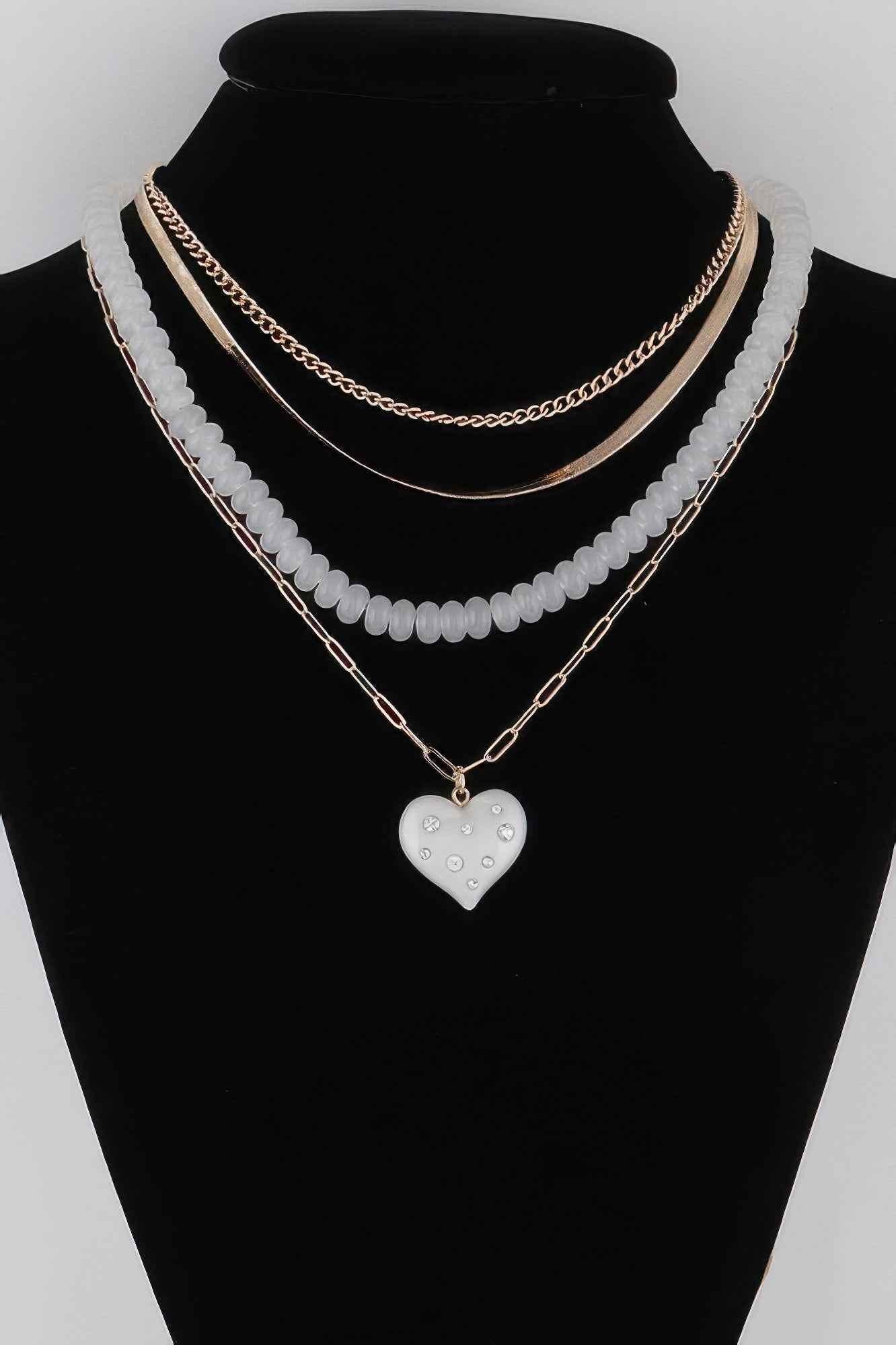 Multi Jeweled Heart Necklace
