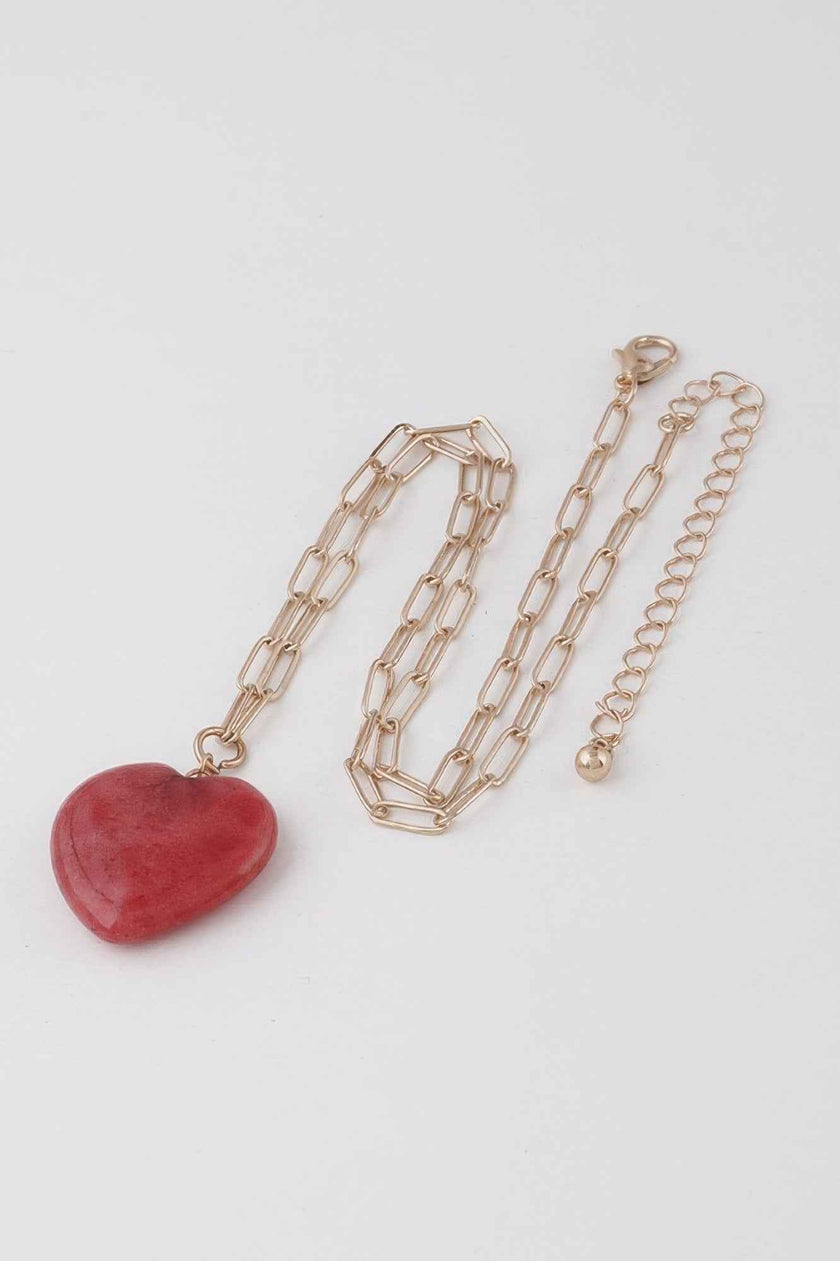 Heart Stone Chain Necklace