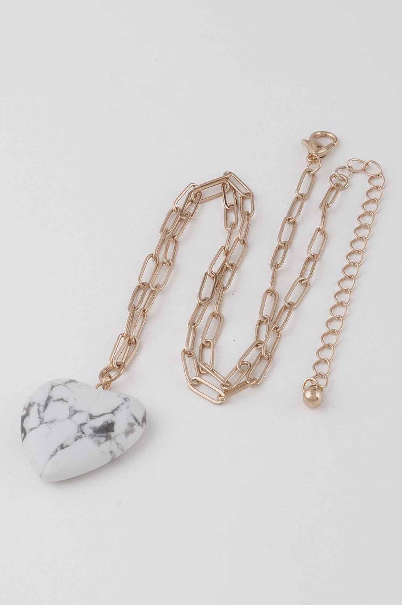 Heart Stone Chain Necklace