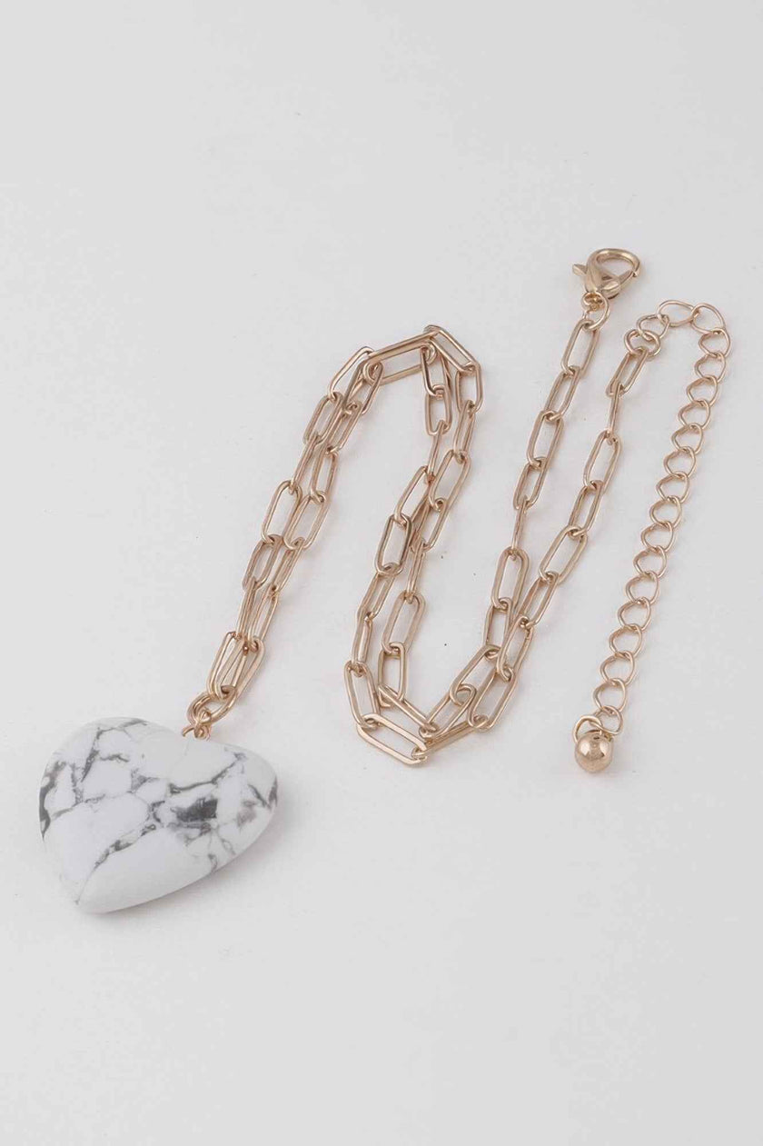 Heart Stone Chain Necklace