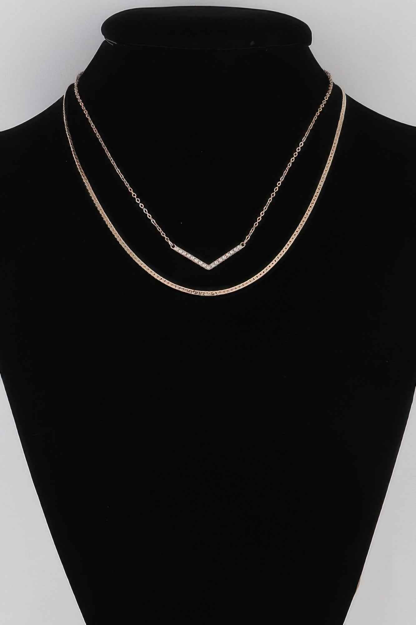 Pearled V Necklace