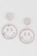 Jeweled Smiley Face Earrings
