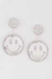 Jeweled Smiley Face Earrings